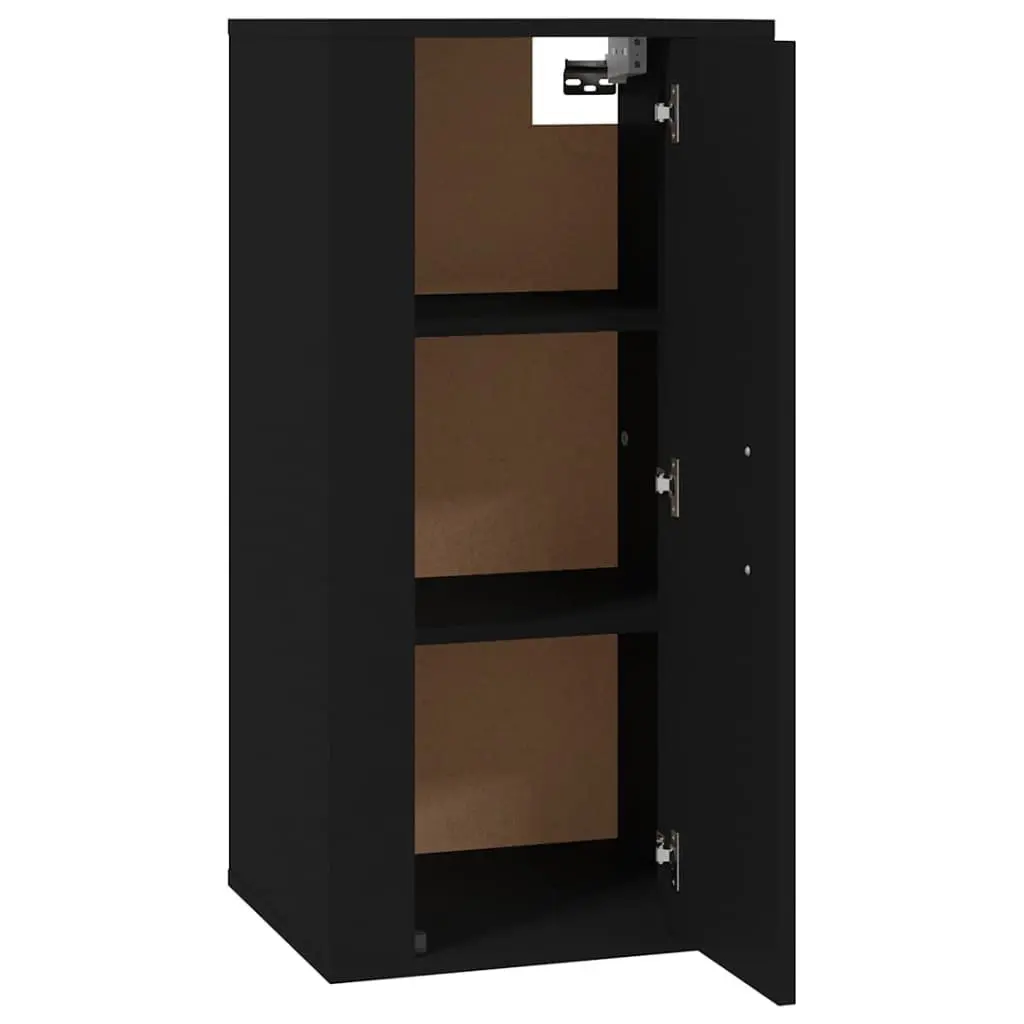 Wall Mounted TV Cabinet Black Media Display Unit 40x34.5x80cm