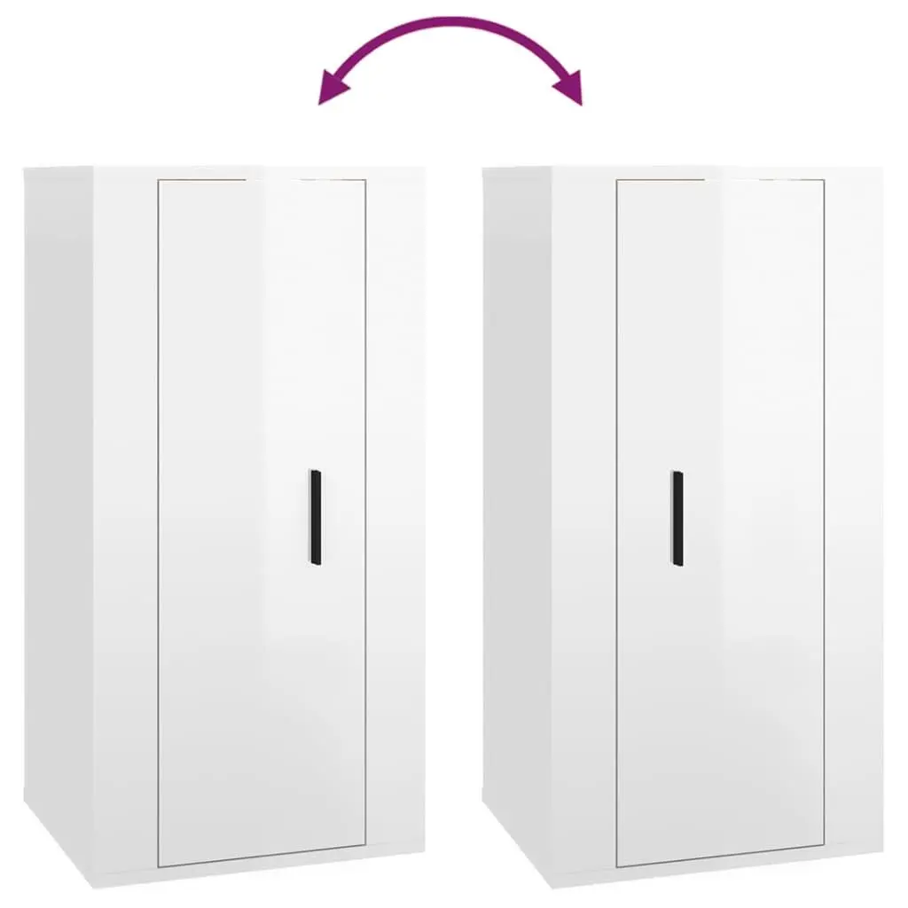 Wall Mounted TV Cabinet White High Gloss Media Storage Unit Floating Display