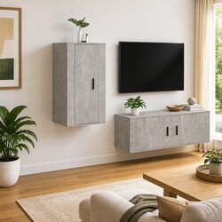 Grey Wall Mounted TV Cabinet Dimensions: 40 x 34.5 x 80 cm