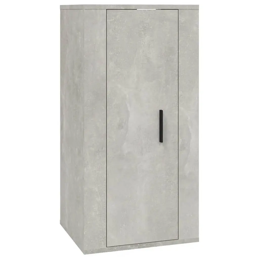 Wall Mounted TV Cabinet Grey Storage Unit 3 Compartments Media Organiser