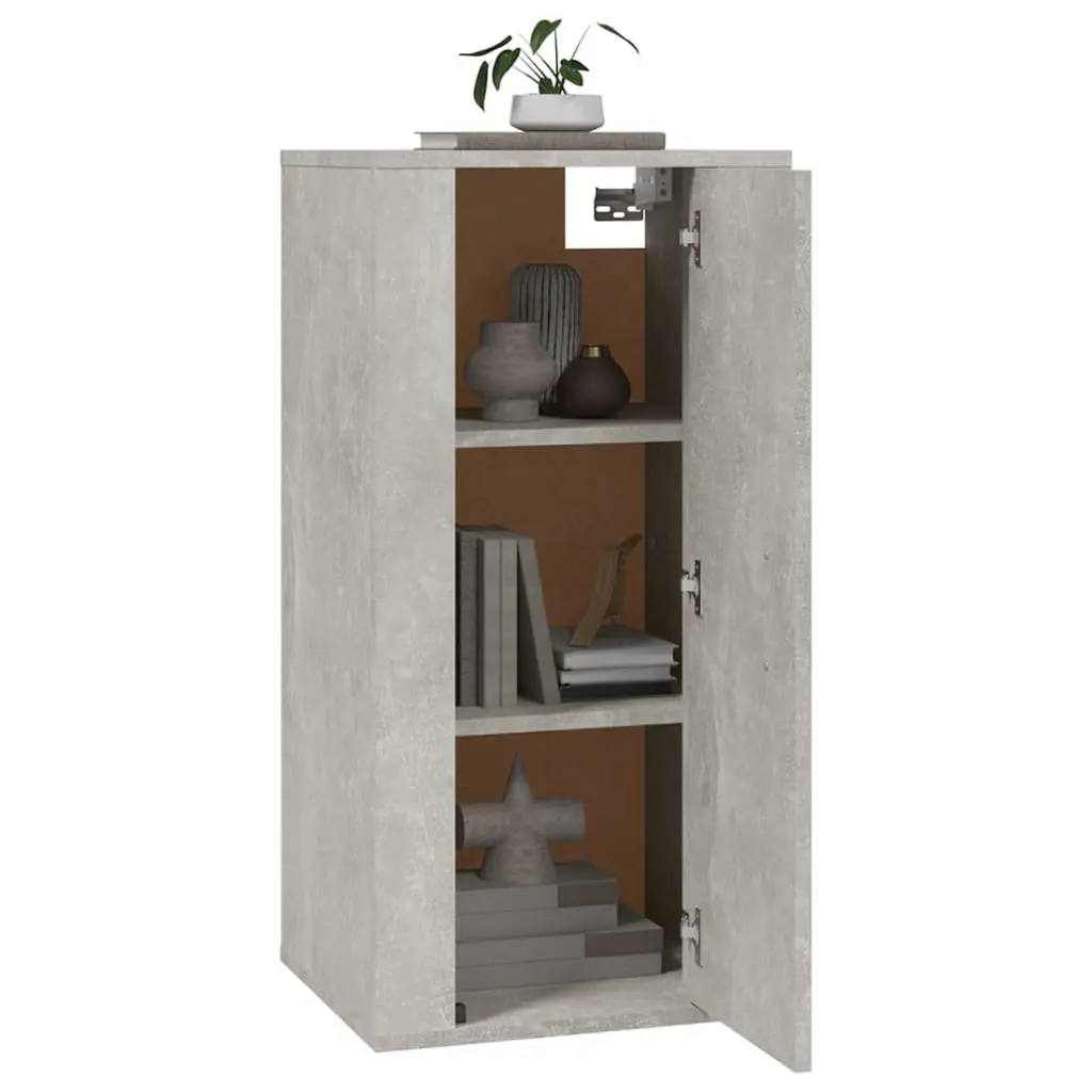 Wall Mounted TV Cabinet Grey Storage Unit 3 Compartments Media Organiser