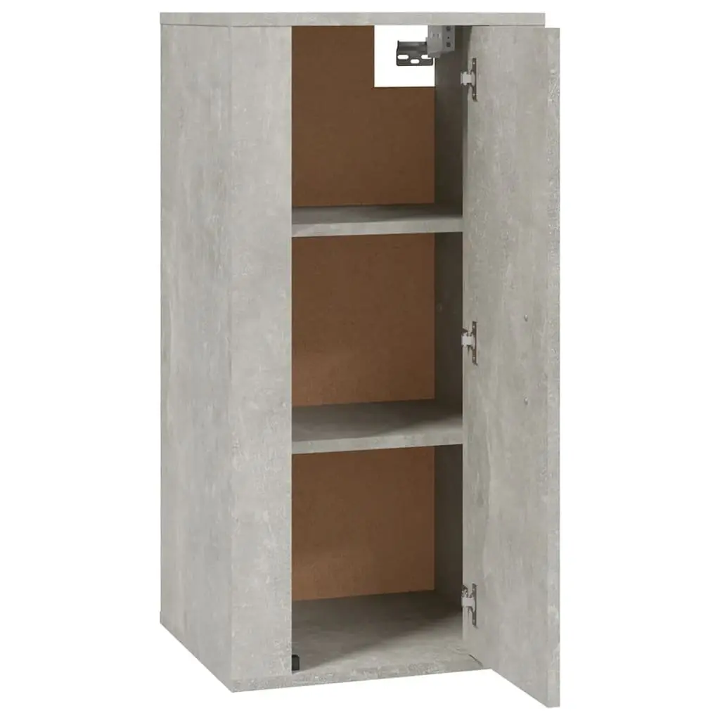 Wall Mounted TV Cabinet Grey Storage Unit 3 Compartments Media Organiser