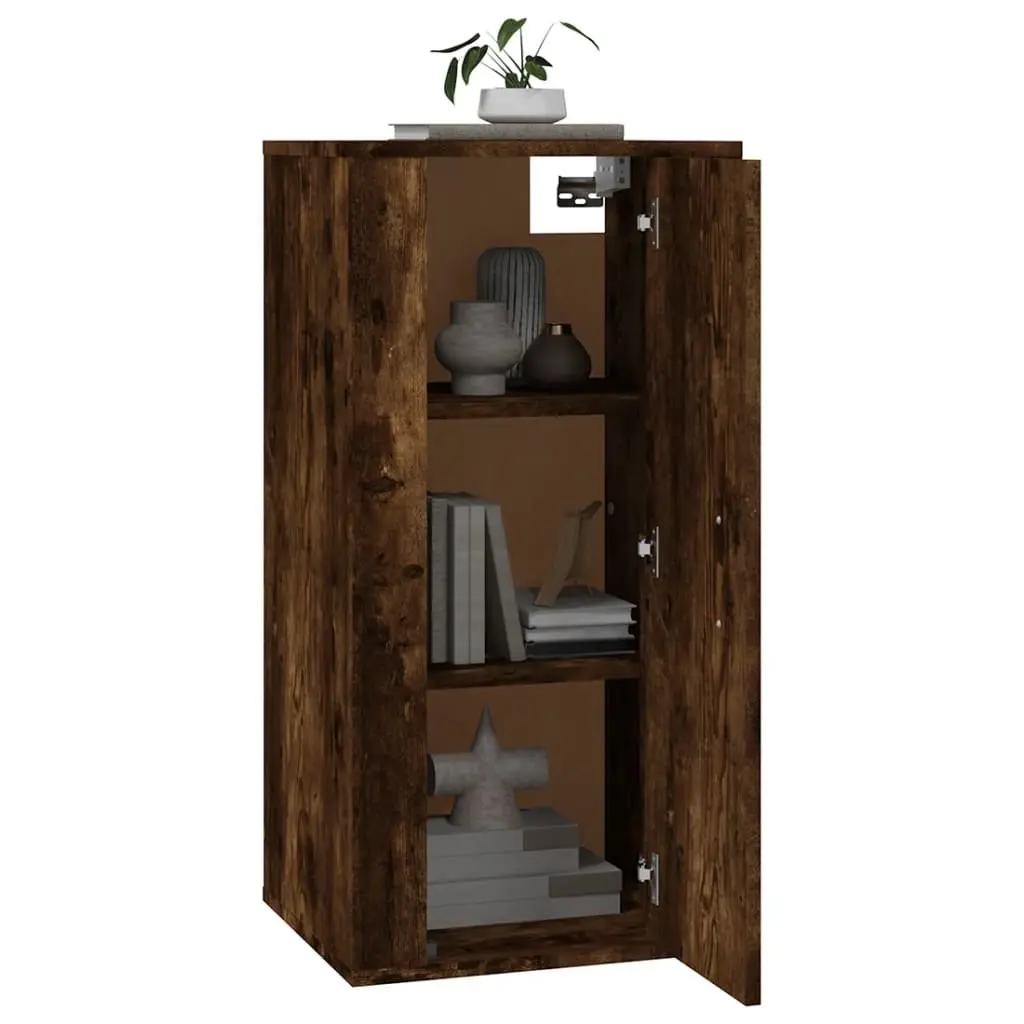 Wall Mounted TV Cabinet Storage Unit for Living Room Bedroom Media Space Brown Engineered Wood 40 x 34.5 x 80 cm