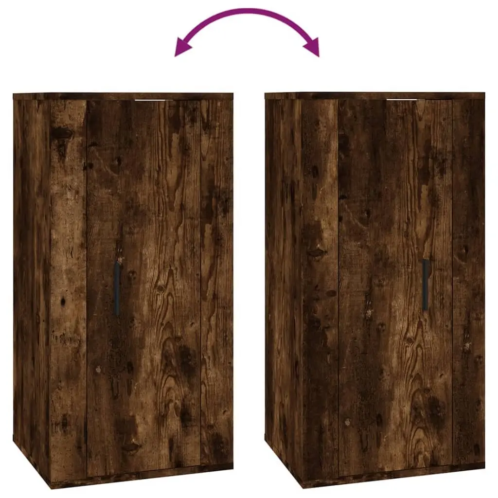 Wall Mounted TV Cabinet Storage Unit for Living Room Bedroom Media Space Brown Engineered Wood 40 x 34.5 x 80 cm