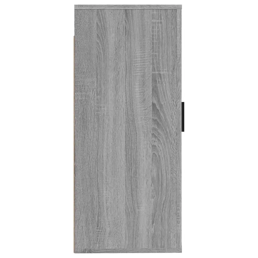 Wall Mounted TV Cabinet Grey Media Unit 3 Compartments Storage Organiser Décor