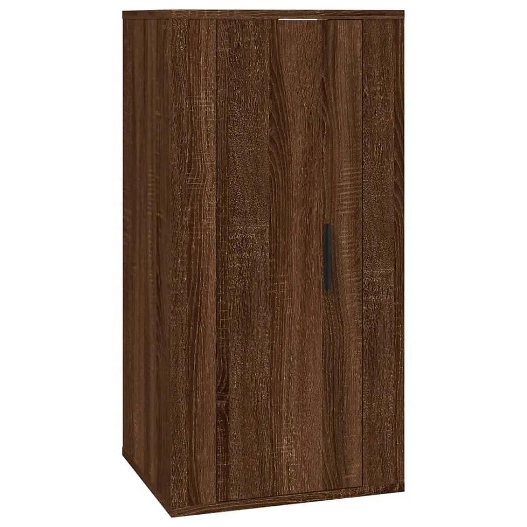 Wall Mounted TV Cabinet Brown Oak Media Storage Unit 40x34.5x80 cm