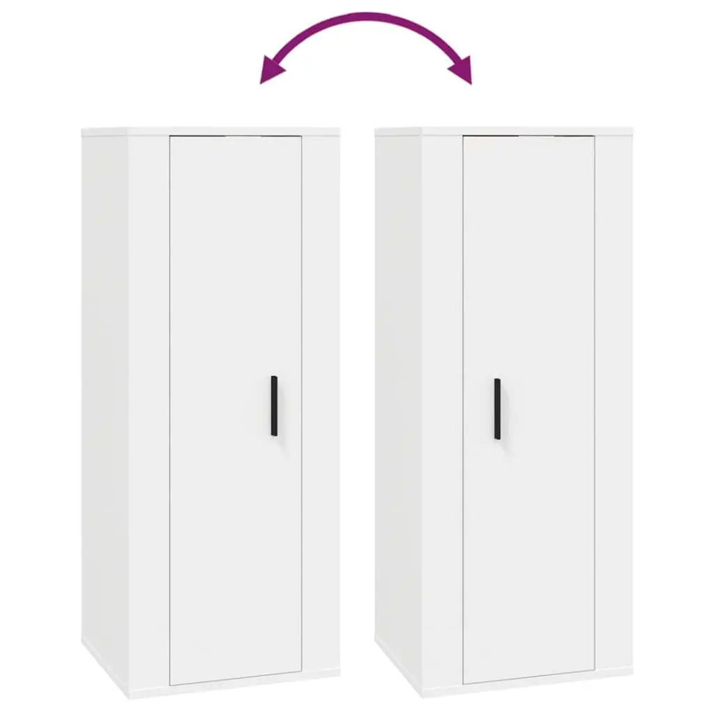White Media Organizer Wall Mounted TV Cabinet Storage Unit 40x34.5x100cm
