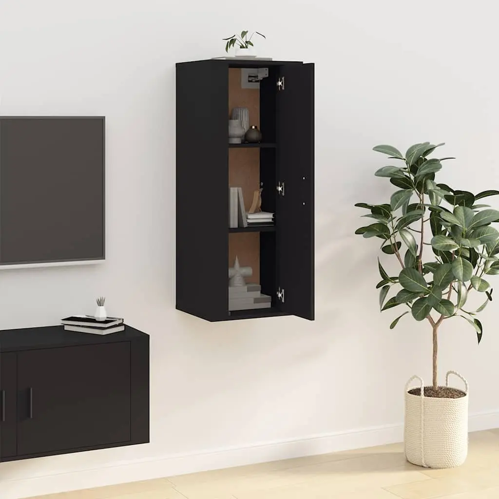 Wall Mounted TV Cabinet Black 40x34.5x100 cm Media Storage Unit