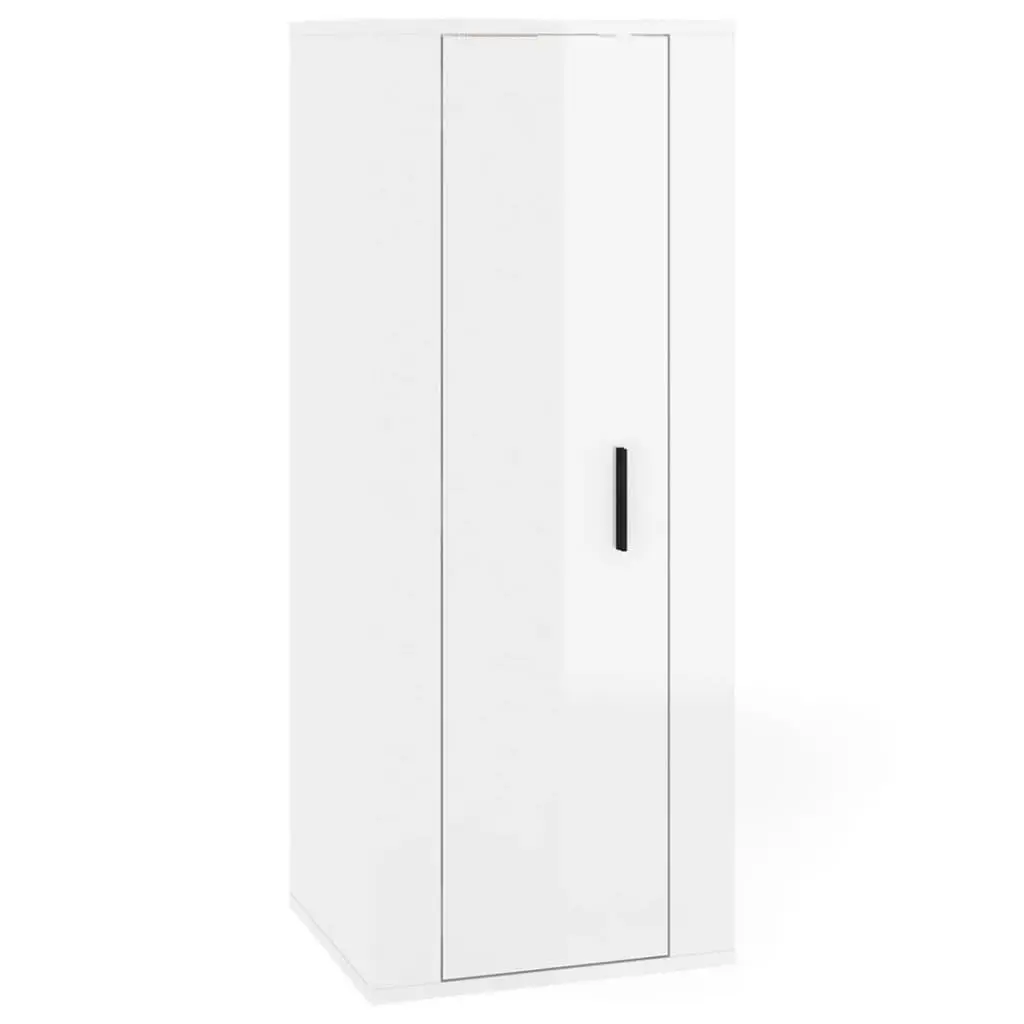 Wall Mounted TV Cabinet White High Gloss Media Storage Unit 40x34.5x100cm