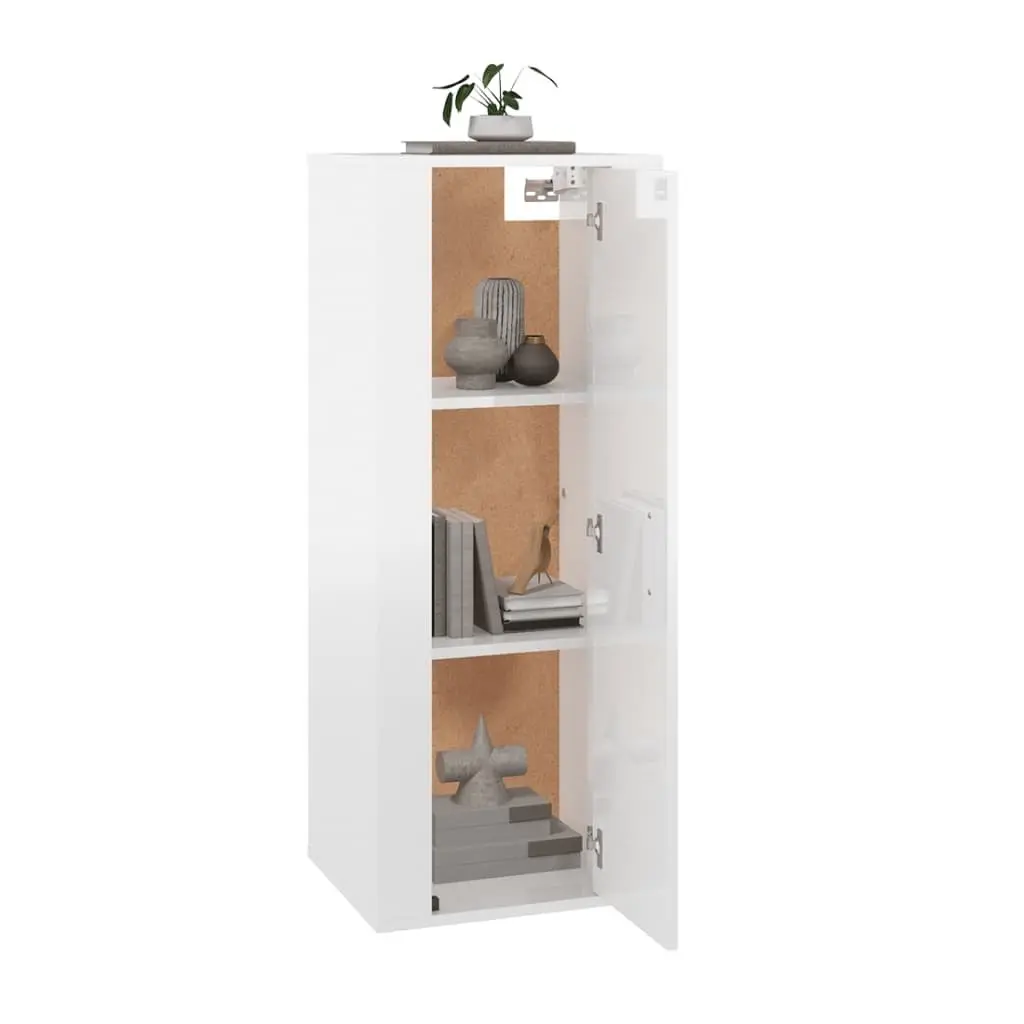 Wall Mounted TV Cabinet White High Gloss Media Storage Unit 40x34.5x100cm