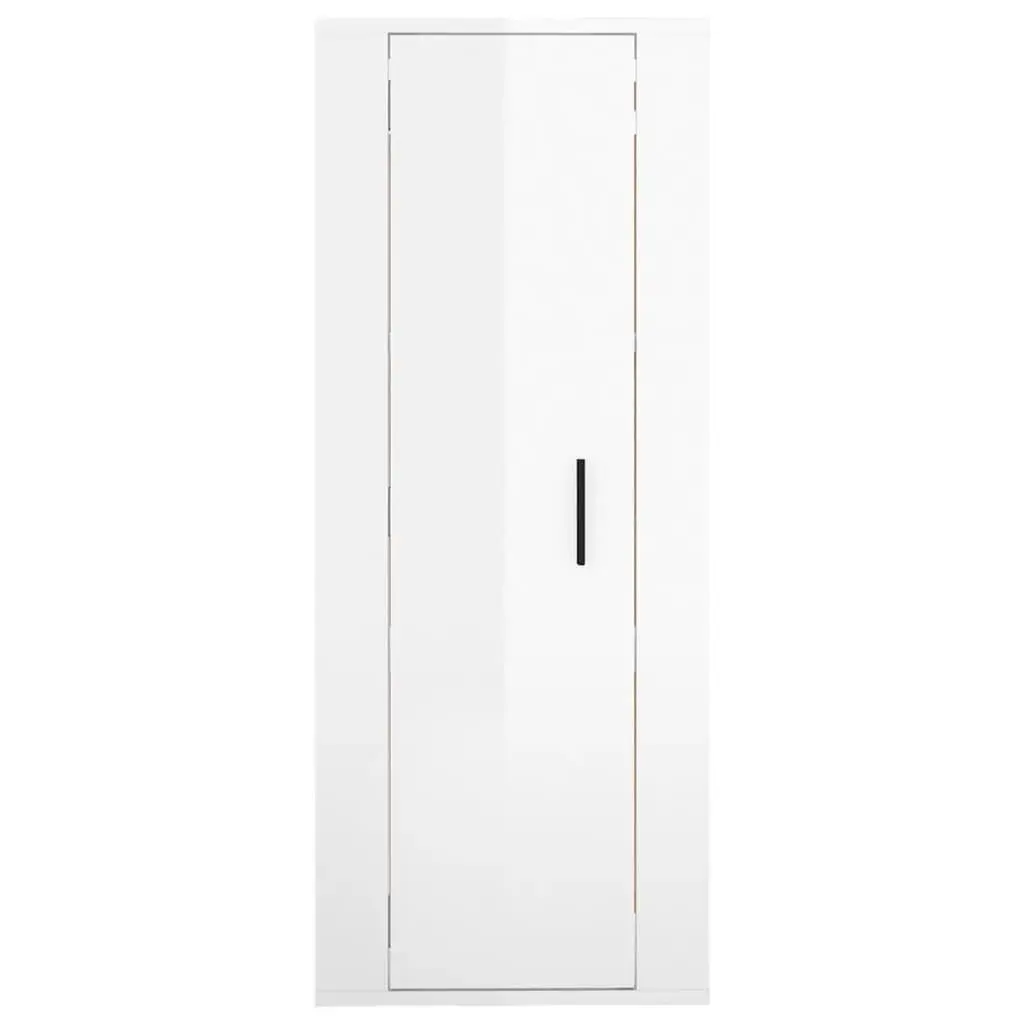 Wall Mounted TV Cabinet White High Gloss Media Storage Unit 40x34.5x100cm