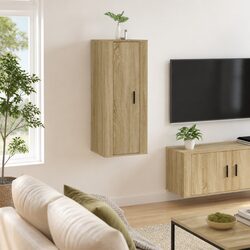 Wall Mounted TV Cabinet: 40 x 34.5 x 100 cm, Brown