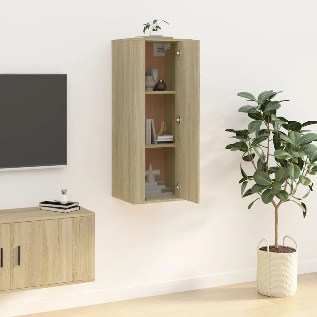 Wall Mounted TV Cabinet for Living Room Bedroom Brown 40 x 34.5 x 100 cm