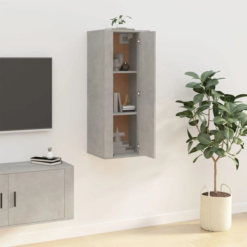 Media Storage Unit Grey 40x34.5x100cm Wall Mounted