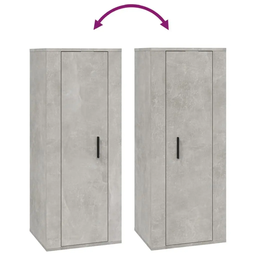 Media Storage Unit Grey 40x34.5x100cm Wall Mounted