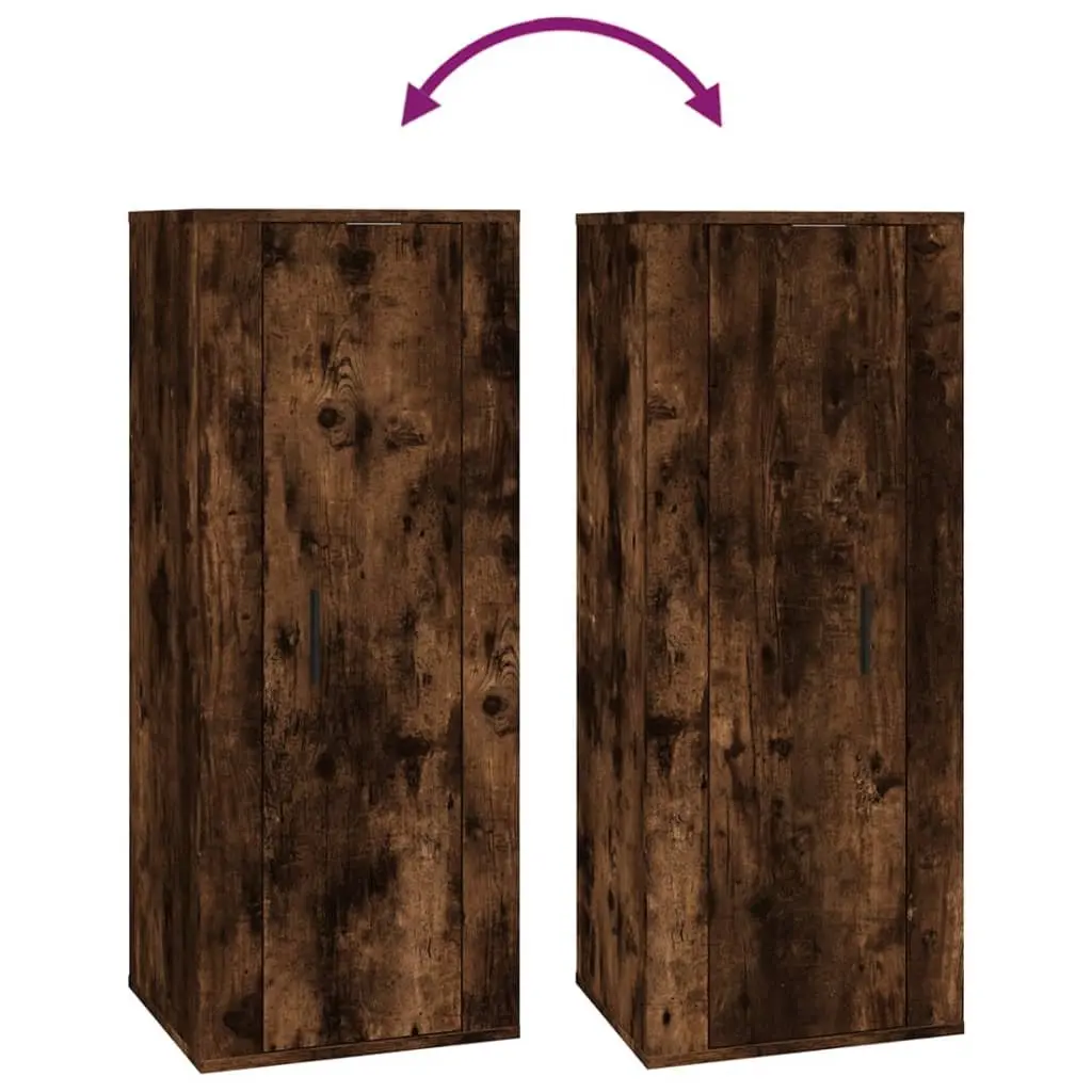 Brown Engineered Wood TV Cabinet Wall Mounted Storage Unit 40x34.5x100cm for Living Room Bedroom Entertainment