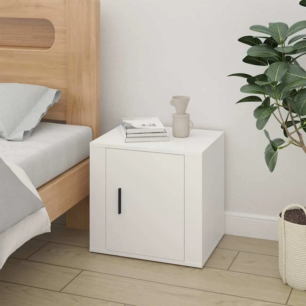 Bedside Cabinets 2 pcs White Engineered Wood Bedside Storage Table 50x39x47cm