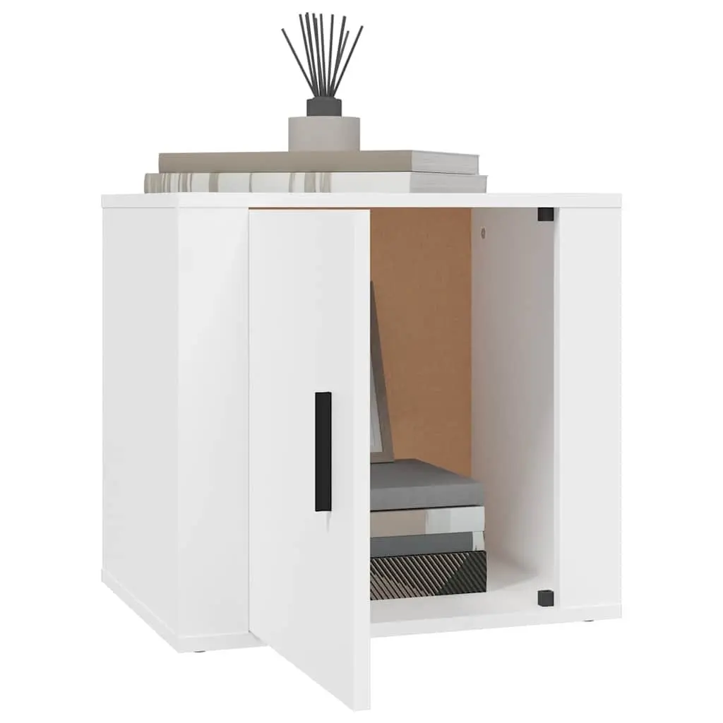 Bedside Cabinets 2 pcs White Engineered Wood Bedside Storage Table 50x39x47cm