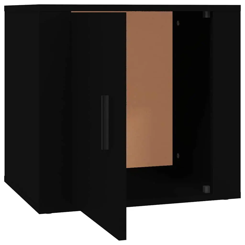 Black Bedside Cabinet with Storage