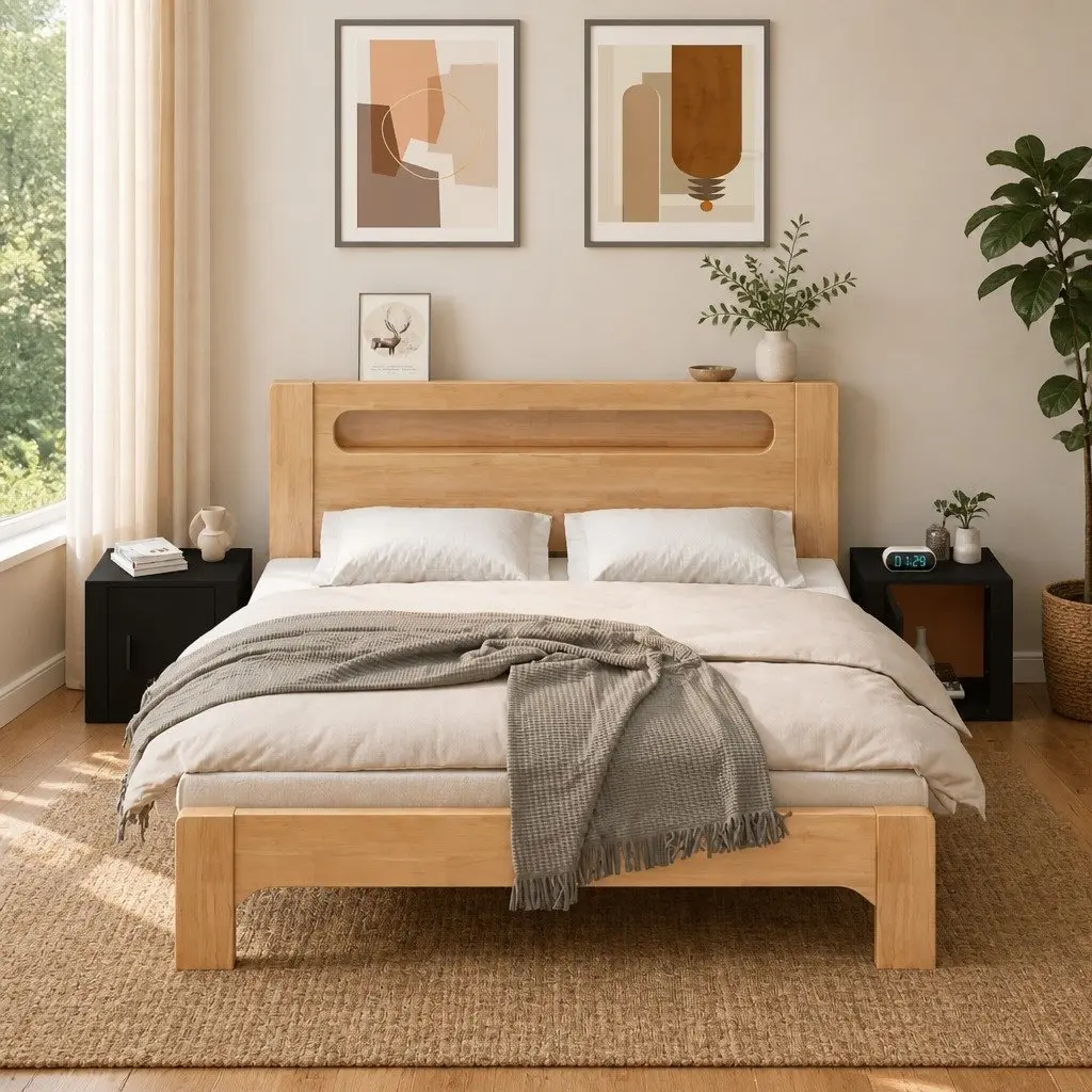 Bedside Cabinets 2 pcs Black Storage Nightstand Side Table Bedroom Furniture