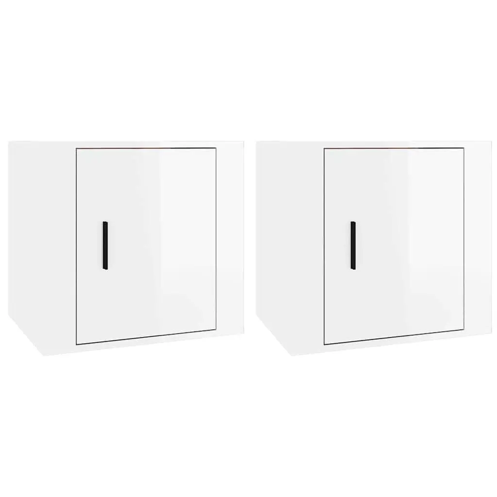 Bedside Cabinets White Storage Nightstand Bedroom Furniture Set 50 x 39 x 47 cm