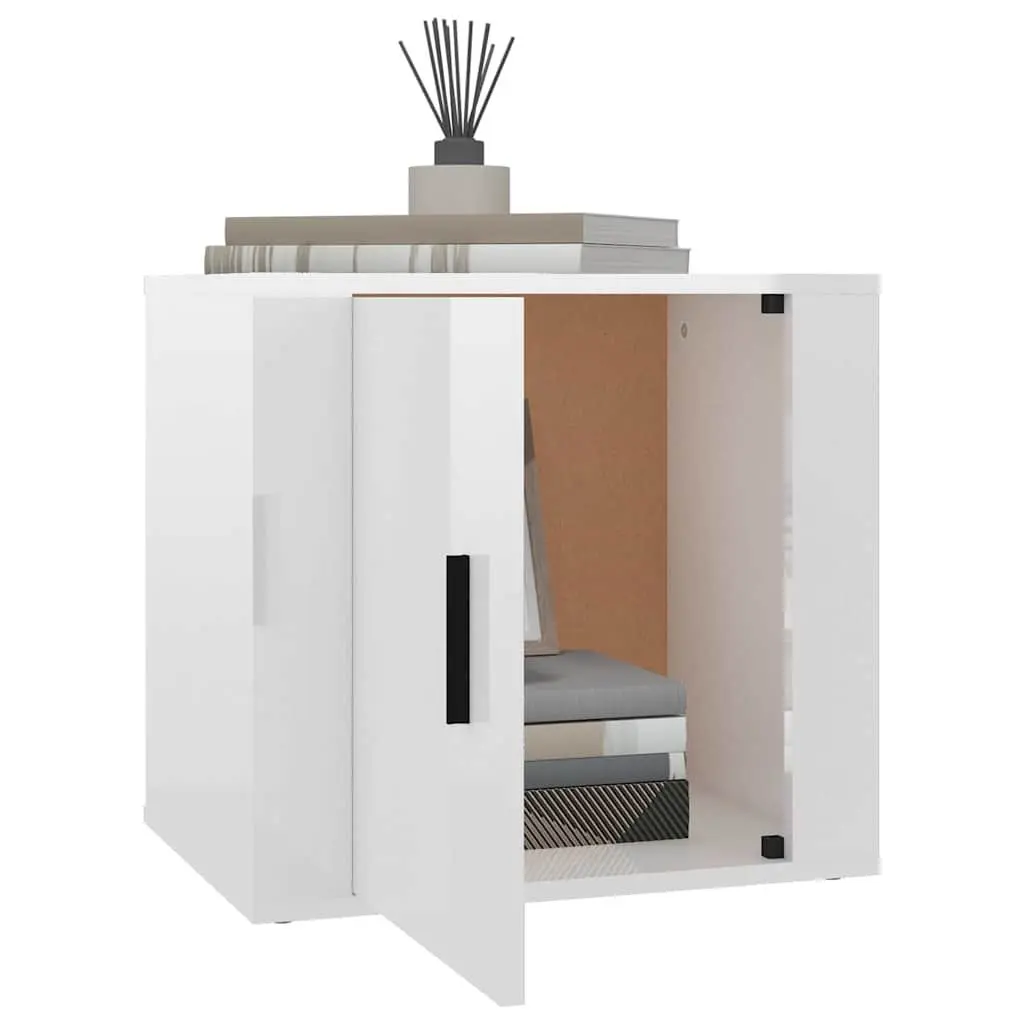 Bedside Cabinets White Storage Nightstand Bedroom Furniture Set 50 x 39 x 47 cm