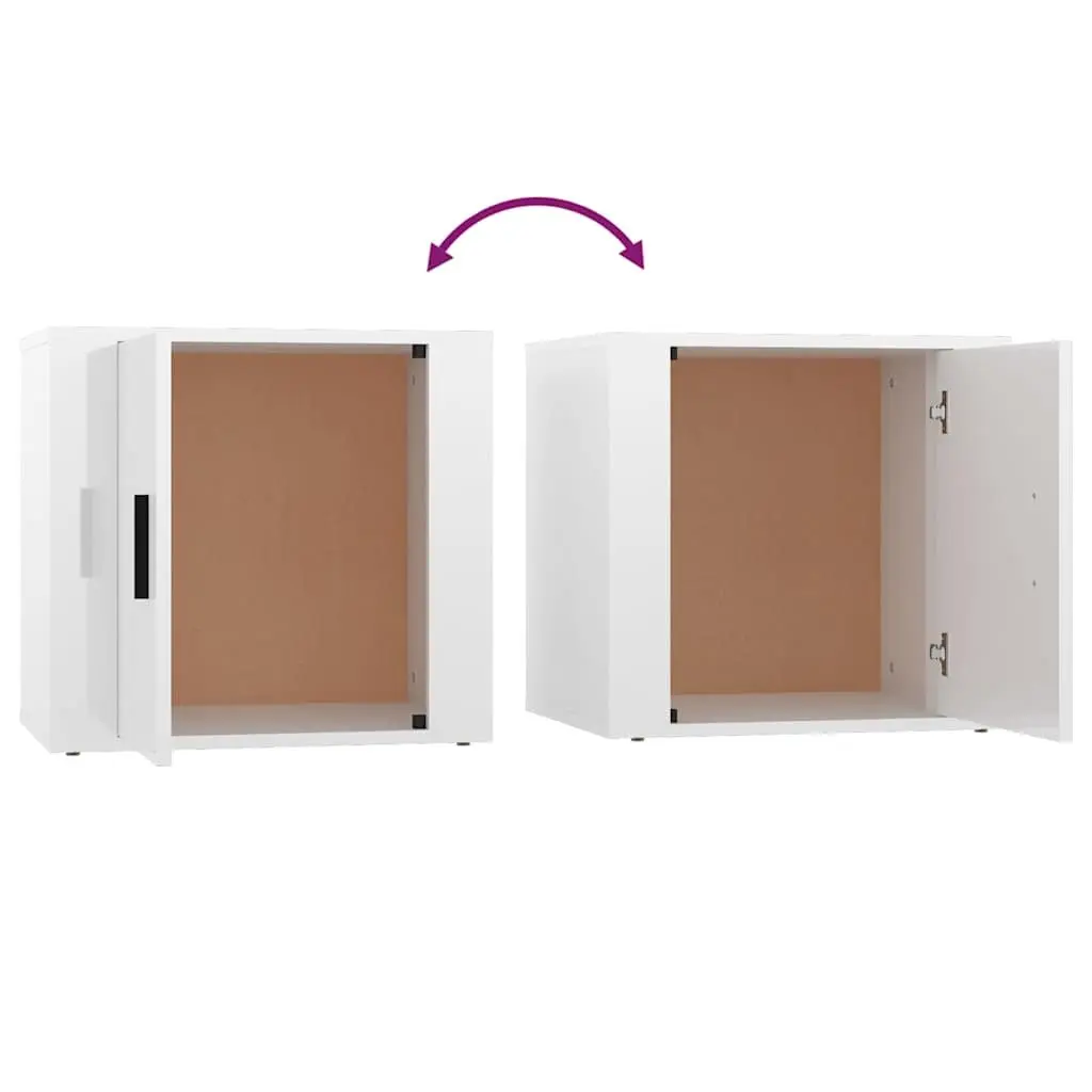 Bedside Cabinets White Storage Nightstand Bedroom Furniture Set 50 x 39 x 47 cm
