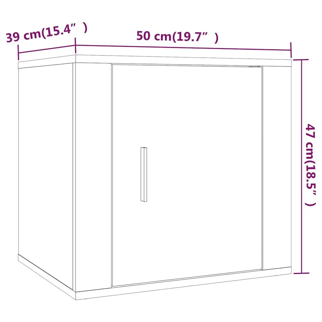 Bedside Cabinets White Storage Nightstand Bedroom Furniture Set 50 x 39 x 47 cm