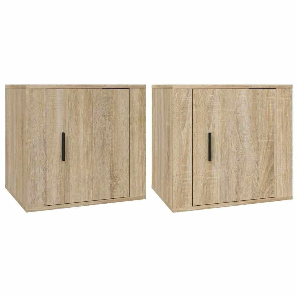 Bedside Cabinets 2 pcs Brown Storage Side Tables Bedroom Furniture Organiser