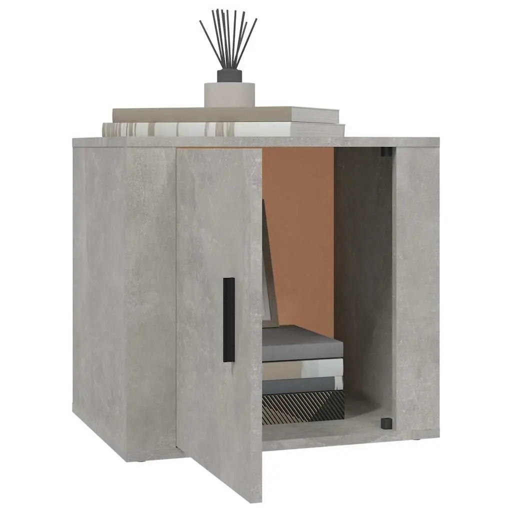 Bedside Cabinet Storage Unit Grey Nightstand Bedroom Furniture 50 x 39 x 47 cm