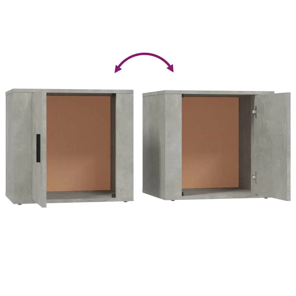 Bedside Cabinet Storage Unit Grey Nightstand Bedroom Furniture 50 x 39 x 47 cm