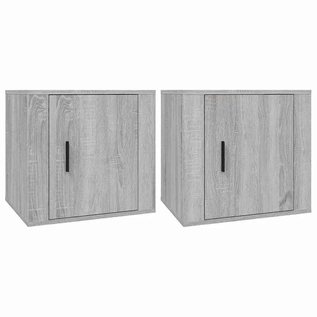 Bedside Storage Cabinets 2 pcs Grey Sonoma Nightstand Side Table 50x39x47cm