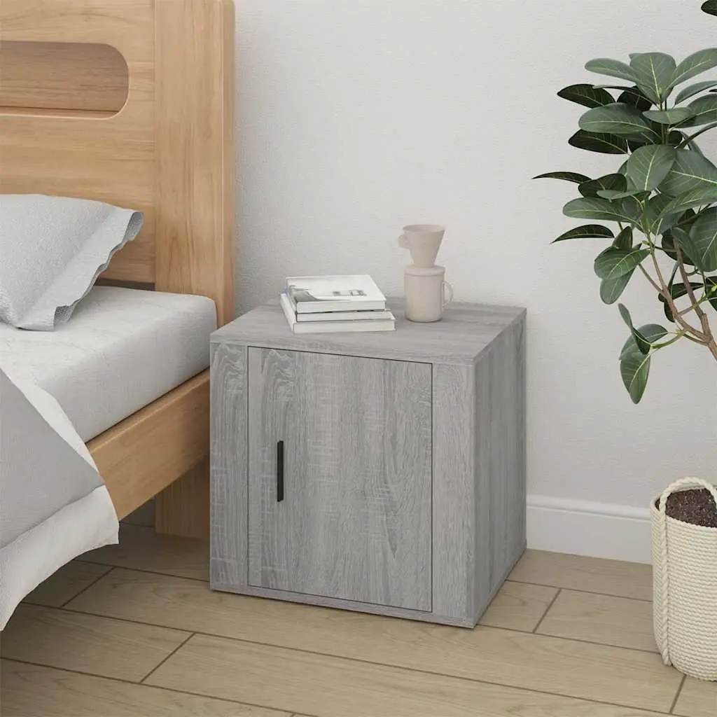 Bedside Storage Cabinets 2 pcs Grey Sonoma Nightstand Side Table 50x39x47cm