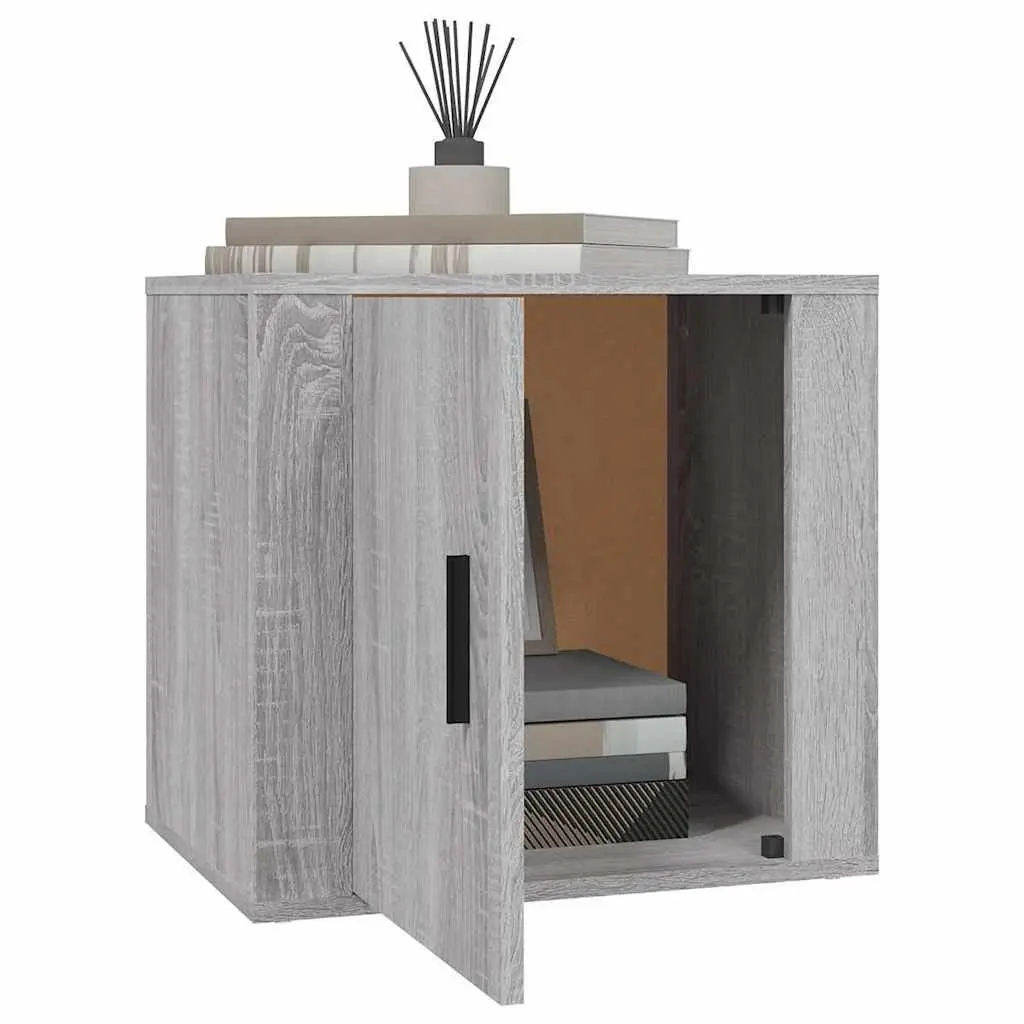 Bedside Storage Cabinets 2 pcs Grey Sonoma Nightstand Side Table 50x39x47cm