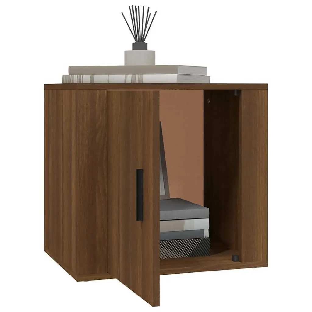 Bedside Cabinets 2 pcs Brown Oak Storage Furniture Side Table Nightstand Bedroom