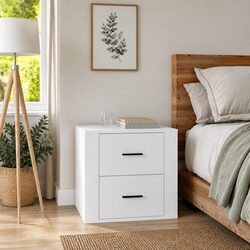 Bedside Cabinet White Storage Nightstand Side Table Bedroom Furniture Organizer