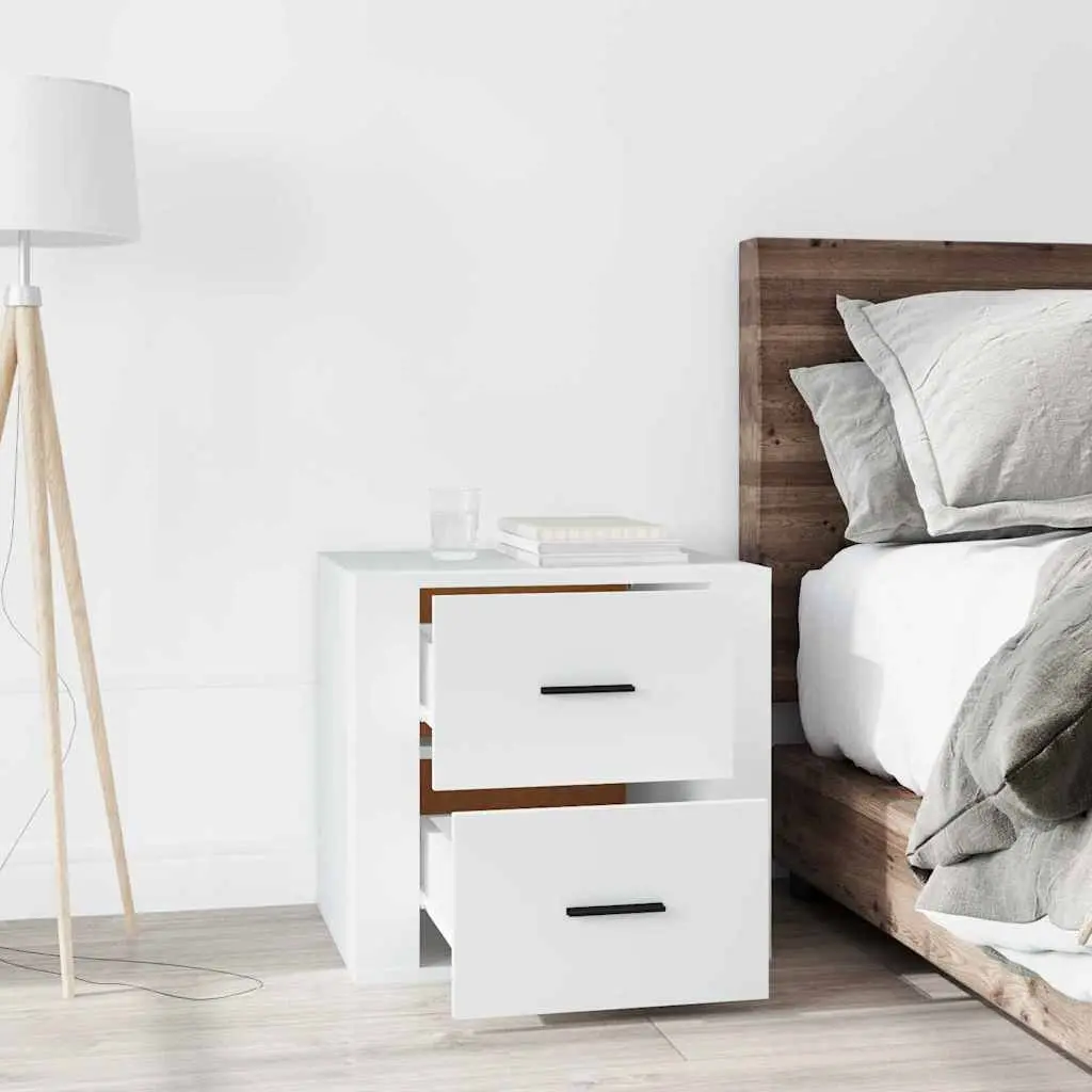 Bedside Cabinet White Storage Nightstand Side Table Bedroom Furniture Organizer