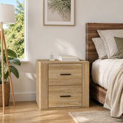 Bedside Cabinet Storage Brown Wooden Nightstand Furniture Organize Small Items