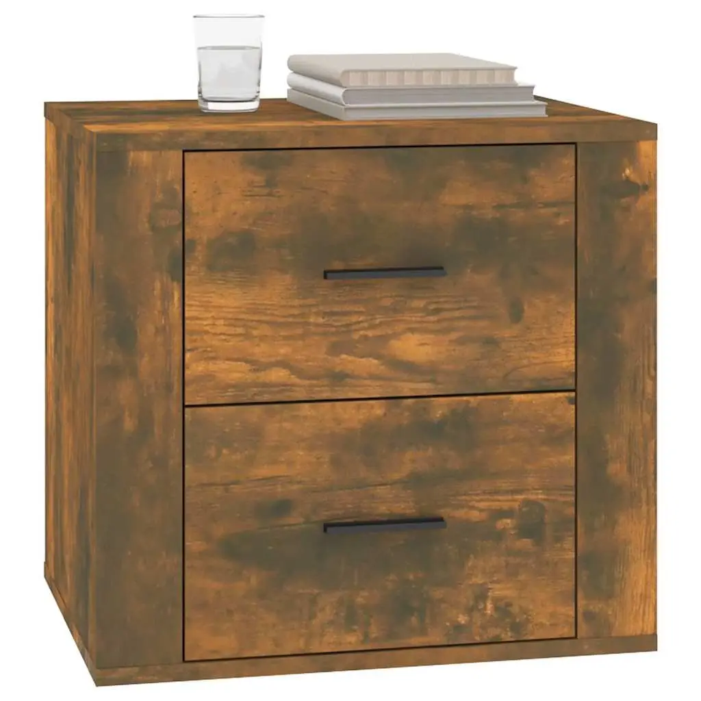 Bedside Cabinet Storage Organiser Engineered Wood Brown Bedroom 50 x 39 x 47 cm