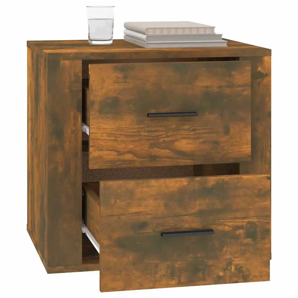 Bedside Cabinet Storage Organiser Engineered Wood Brown Bedroom 50 x 39 x 47 cm