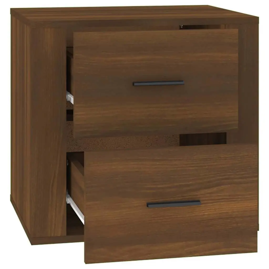 Bedside Cabinet Bedroom Organizer Brown Oak Storage Furniture 50 x 39 x 47 cm