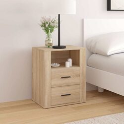 Bedside Cabinet Measurements: 50x36x60cm, Brown Finish