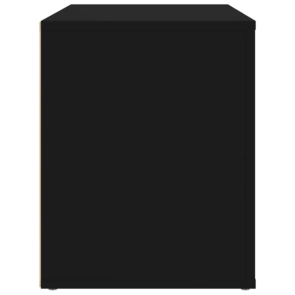 Black Bedside Cabinet 60x36x45cm Nightstand with 2 Drawers and 1 Compartment for Bedroom Storage and Organization