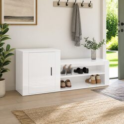 Shoe Storage Cabinet - 130W x 35D x 54H cm, White