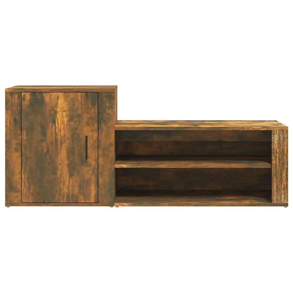 Shoe Cabinet for Entryway 130W x 35D x 54H cm Brown Engineered Wood 2 Compartments Storage Organiser