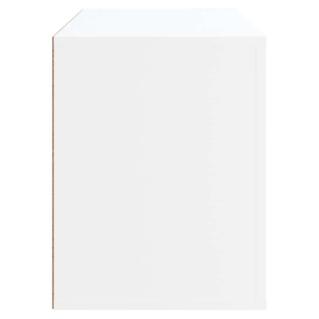 80x35x45 cm White Engineered Wood Shoe Cabinet with Drawer