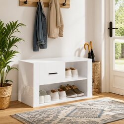 Specifications of High Gloss White Shoe Cabinet 80x35x45 cm