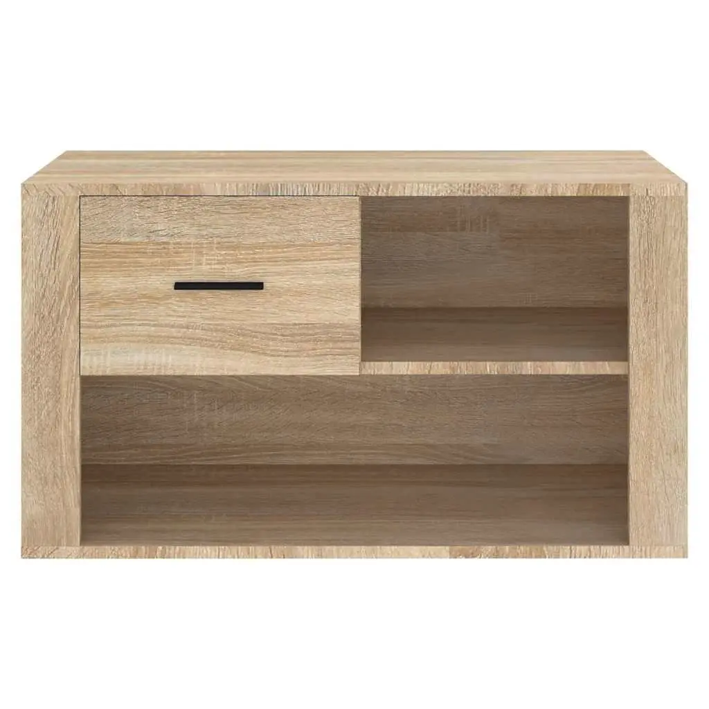 Shoe Cabinet Storage Organiser for Home 80x35x45 cm Beige Engineered Wood 2 Compartments