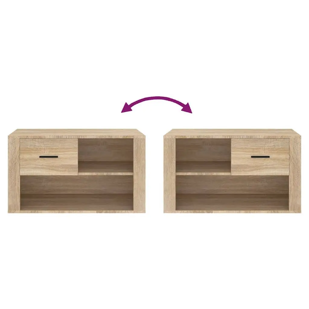 Shoe Cabinet Storage Organiser for Home 80x35x45 cm Beige Engineered Wood 2 Compartments
