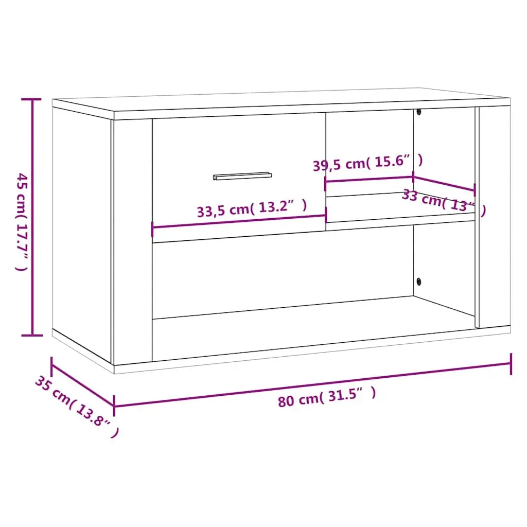 Shoe Cabinet Storage Organiser for Home 80x35x45 cm Beige Engineered Wood 2 Compartments